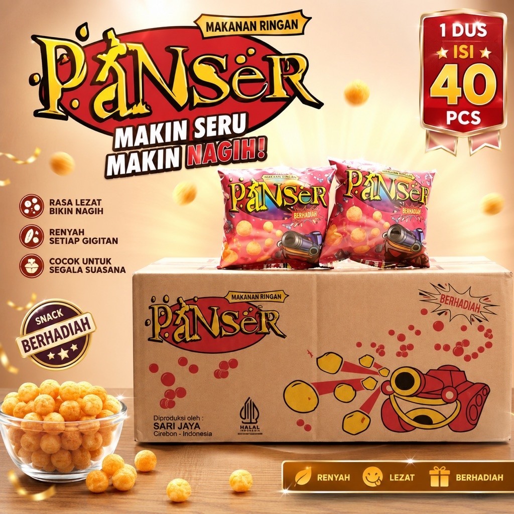 INSTAN (1 Dus) Snack Panser Berhadiah Uang Bila Beruntung / Jajanan Panser Murah / Snack Berhadiah U