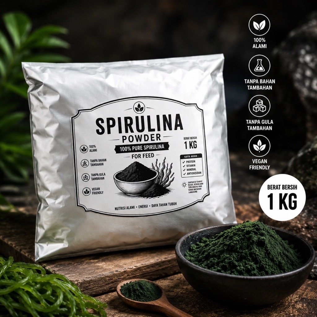 (1 KG) SPIRULINA POWDER / SPIRULINA PLANTENSIS POWDER /BUBUK SPIRULINA