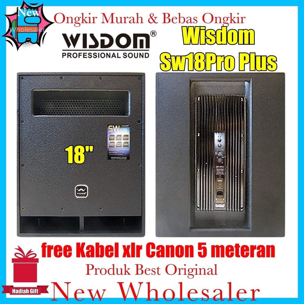 subwoofer Aktif 18 inch Wisdom sw18Pro Plus original Resmi