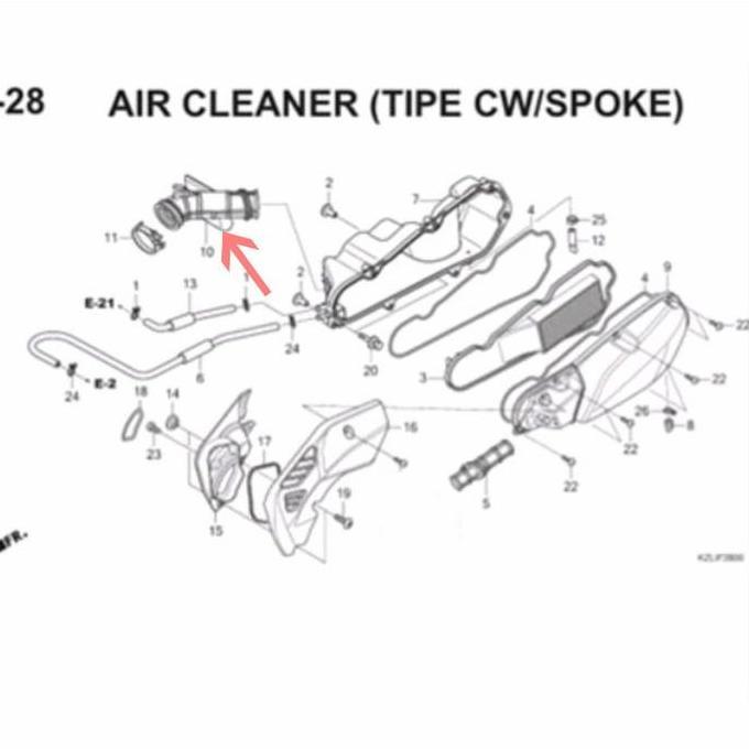 Tube Air Cleaner Connecting Caselang angsa karet filter spacy karburator 17253-KZL-A00
