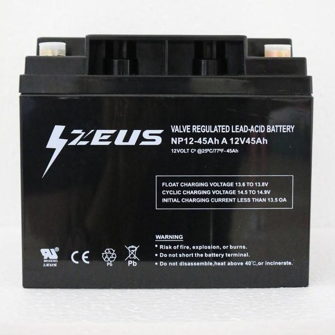 New Trend, Aki Baterai Ups Solar Panel Vrla Gel 12V 45Ah Zeus Vrla