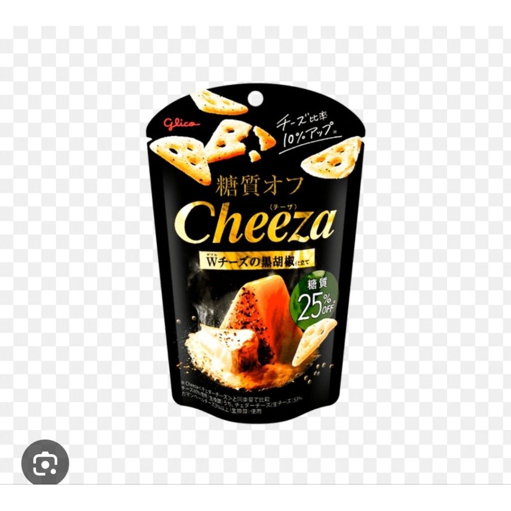 Glico Cheeza Crackers Blackpaper Snack Cheese Original Japan