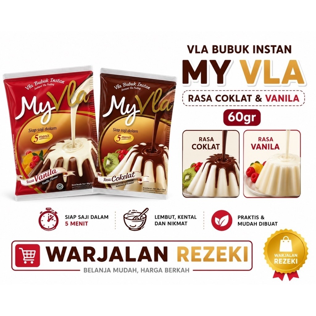 Vla Bubuk Instan My vla|Coklat|Vanilla|By nutrijel