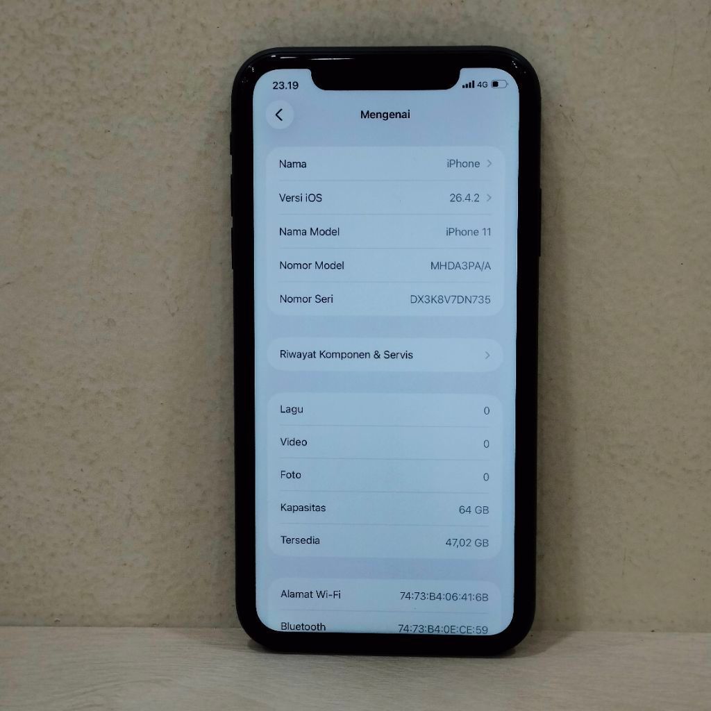 (N735-269) IPHONE 11 RAM 64GB (IBOX) PA/A, BATANGAN NO CHARGER"425874"