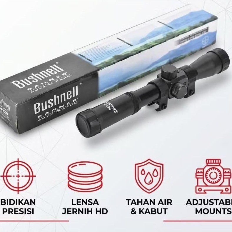 Teleskop Senapan 4x20 Fixed Zoom - Compact Full Set