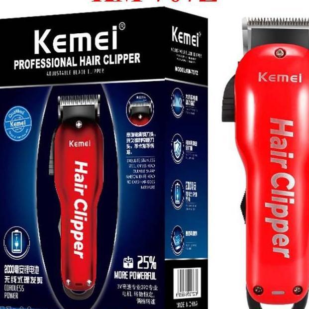 Alat Cukur Rambut Kemei Km 707Z Hair Clipper Km707Z Barber Cordless Cas Cukuran Original