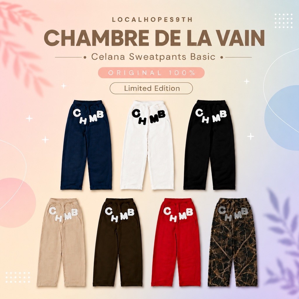 [ORIGINAL 100%] Celana Sweatpants Chambre De La Vain - Sweatpants CHMB - Celana Chmb Purdy Black - C