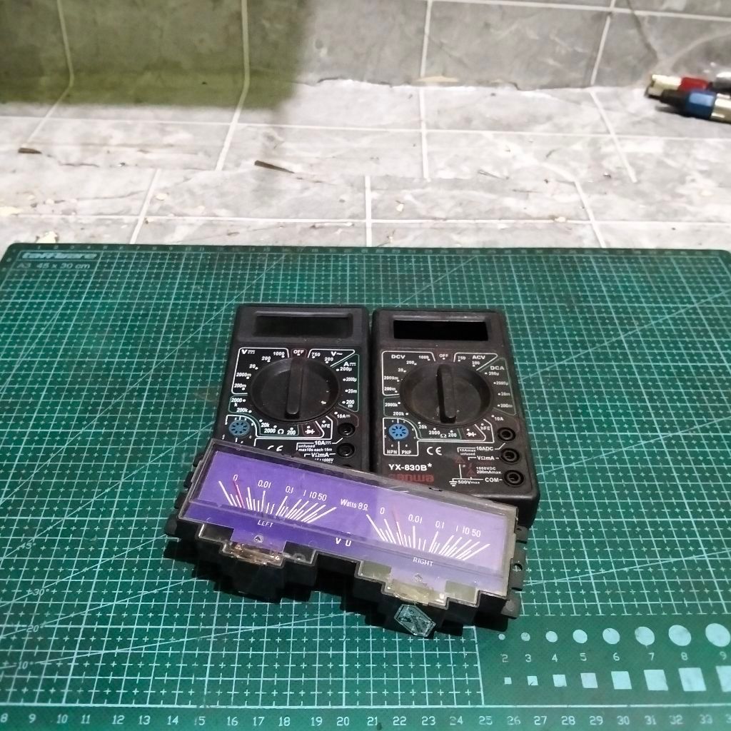 Jual Borongan Multimeter Digital DT-830B Bekas + VU Meter Stereo Analog Panel Audio