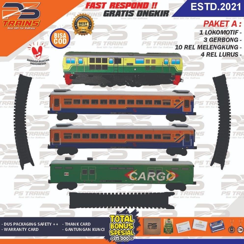 [NEW] Mainan Miniatur Kereta Api Indonesia (BISA JALAN) BB304 Ekonomi Cargo
