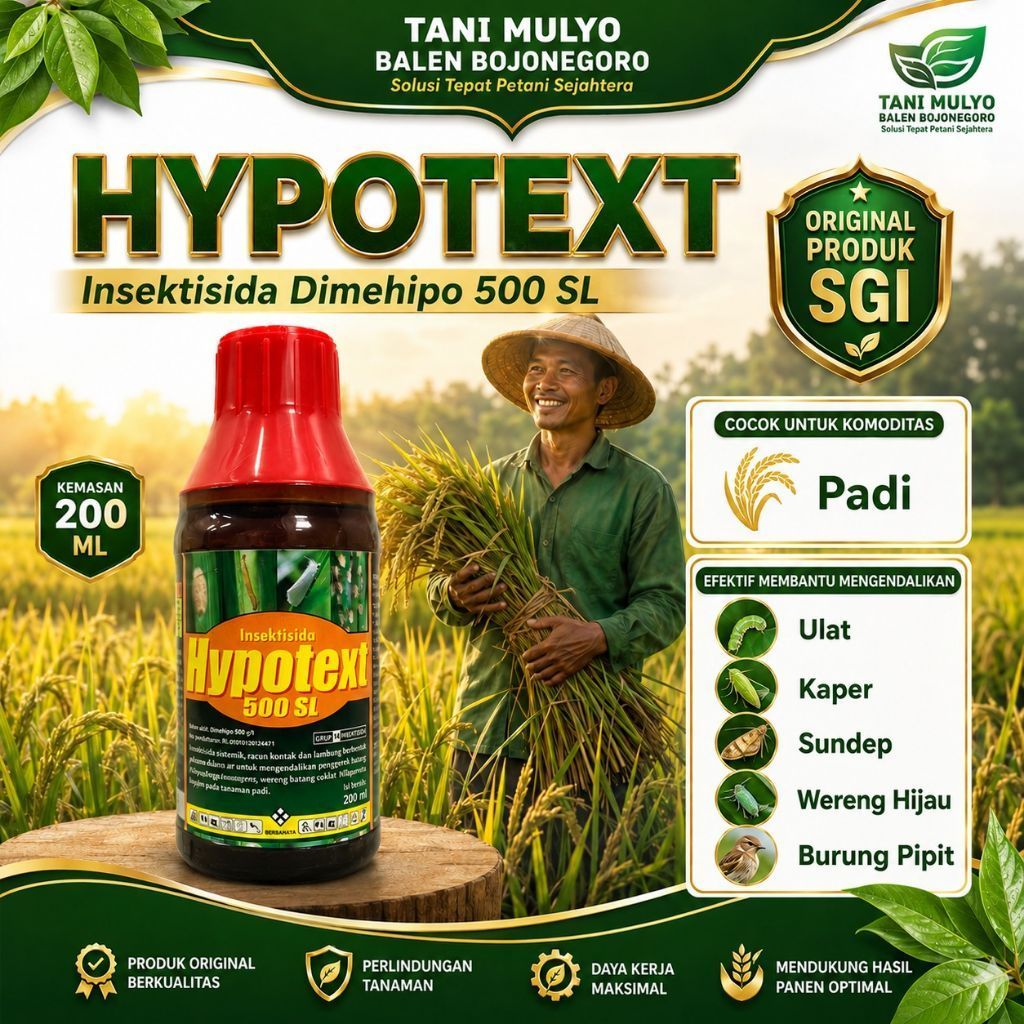 Obat Basmi Kaper, Ulat HYPOTEXT 200 ml dimehipo 500 Sl Insektisida Sistemik juga Basmi Burung Pipit,