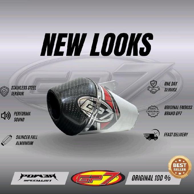 GP7 TEKKEN SILVER CARBON STANDAR  Knalpot