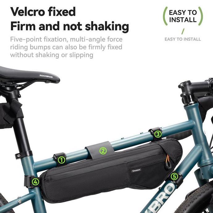 Qunature 30180027 Tas Frame Rangka Sepeda Touring Cycle tube Bag Traveling MTB Roadbike (TERBAIK) (T