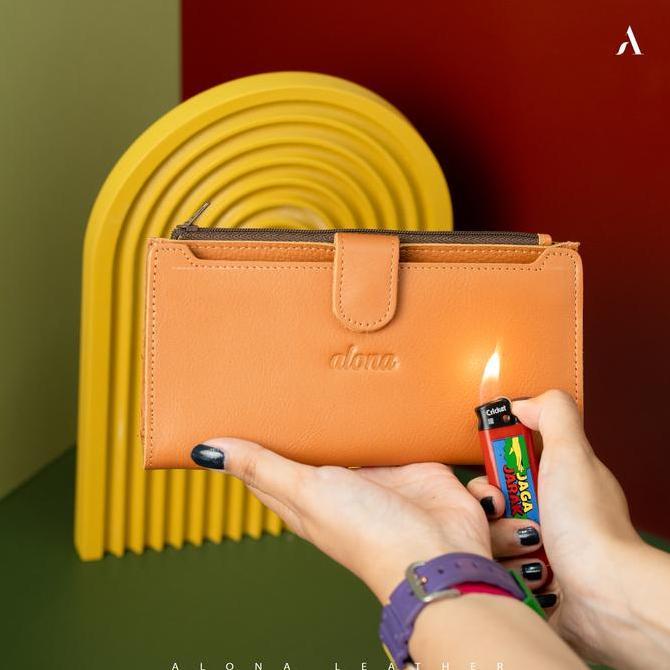 Anekatas- Dompet Kulit Nita Panjang Lipat Kartu Uang Branded Evelyn