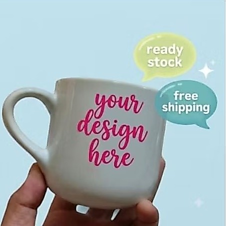 Mug Putih Keramik Polos/Mug Desain
