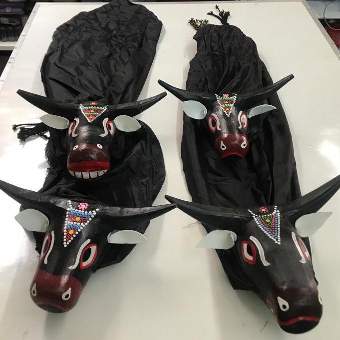 Stylish Diskon  Barongan Bantengan Bahan Kayu Premium/ Banteng Kayu/ Banteng Anak/ Bantengan Murah [