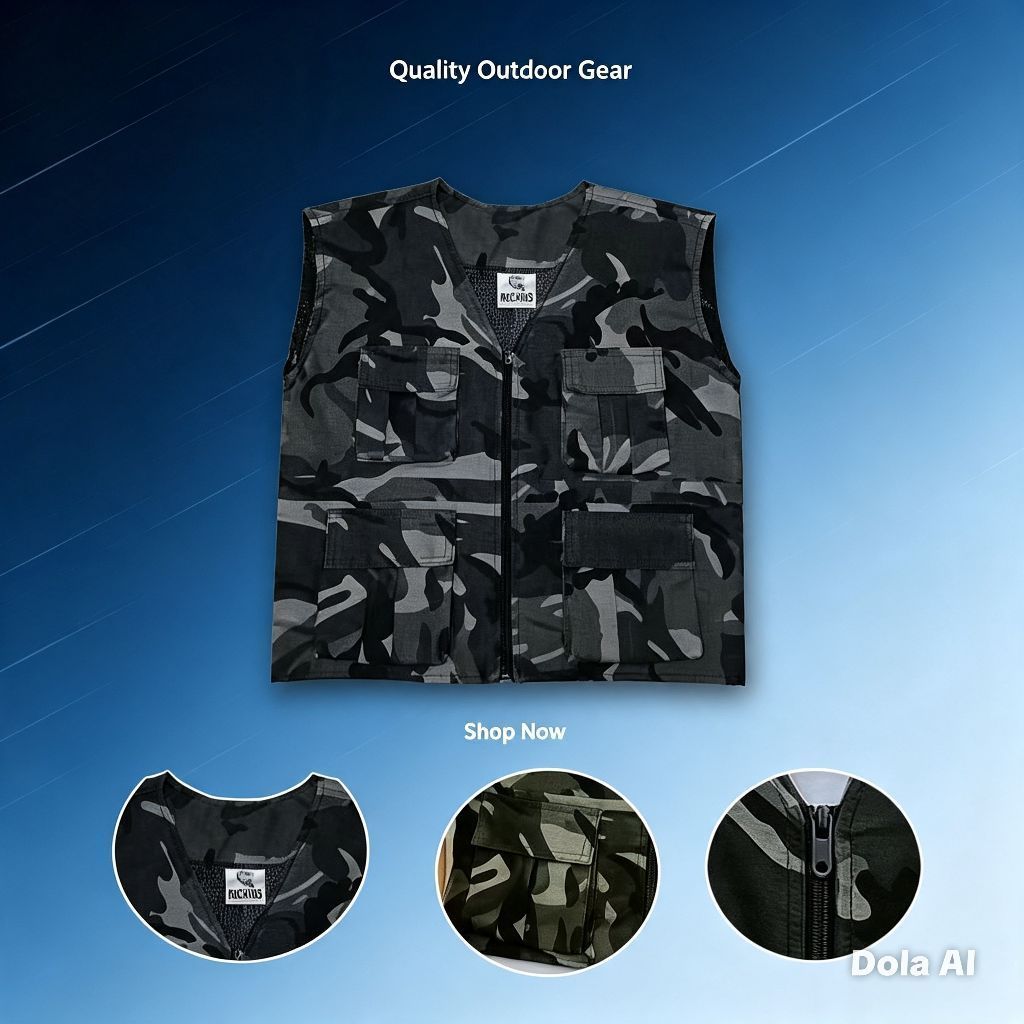 Rompi Vest Anak Motif Loreng / Rompi Army Anak Vest