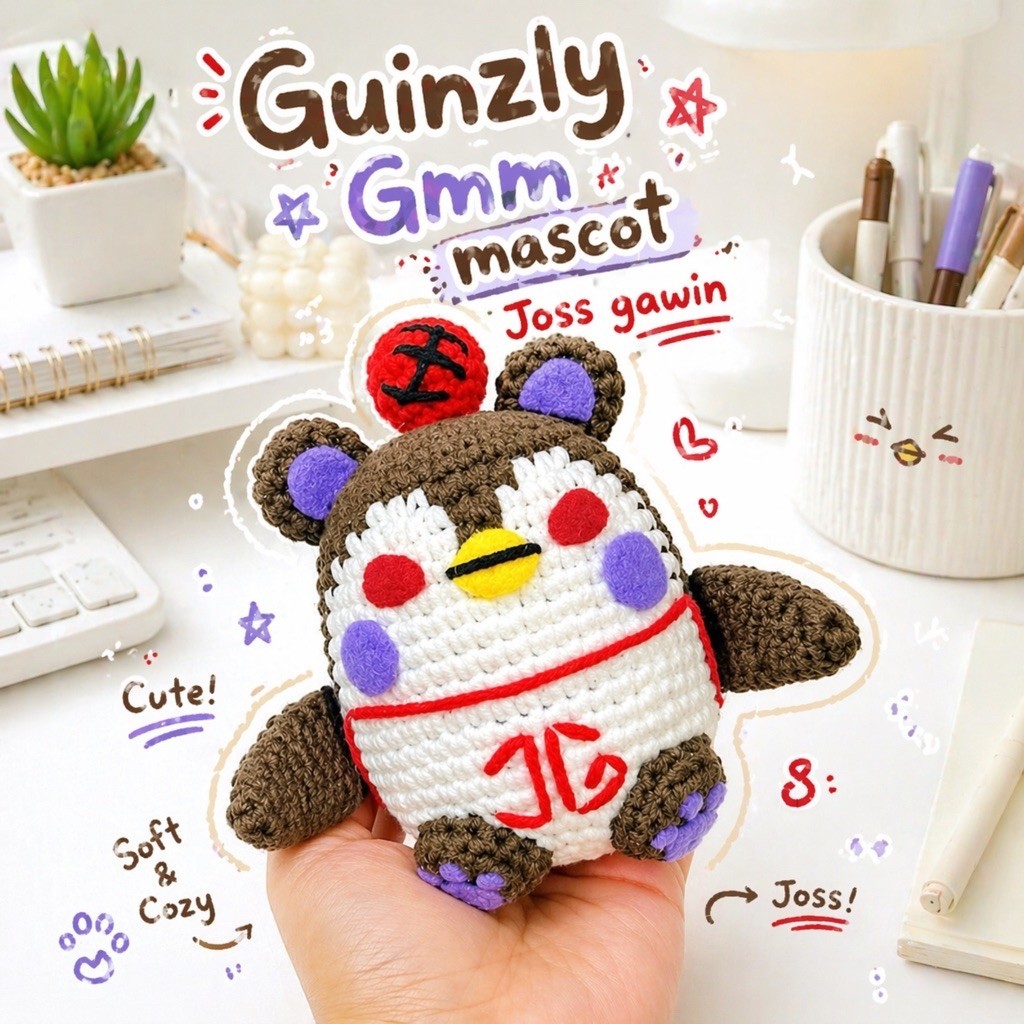 [Loopyloop] Crochet GUINZLY JossGawin MASCOT Keychain | Gantungan Kunci GUINZLY Jossgawin MASCOT Raj