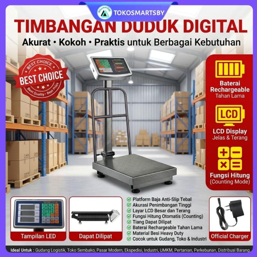 TIMBANGAN DUDUK DIGITAL KAPASITAS 500KG & 300KG ELECTRIC PLATFORM SCALE