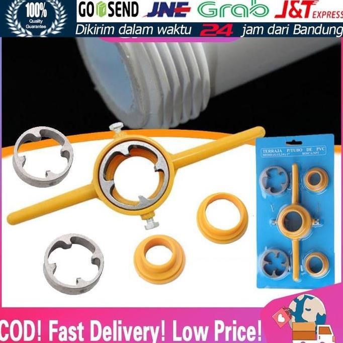 CHICKLEP 6Pc alat senai snei drat pipa PVC 1/2" 3/4" 1inch mesin senai pipa PVC