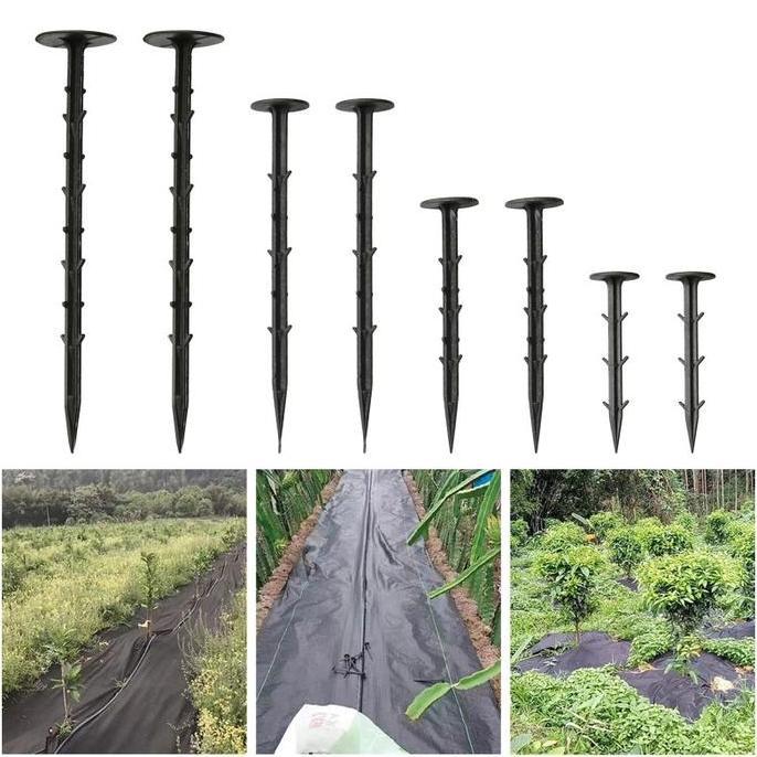 REGENLY Isi 100pcs Paku Mulsa Weedmat 20cm Paku Plastik Mulsa Paku Weedmat Paku Bumi Weedmat