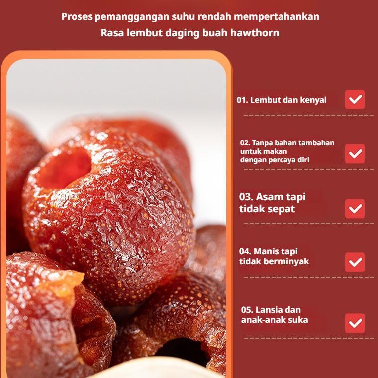 +250g Hawthorn Manisan Cemilan | Delicious Nonnuclear Hollow Hawthorn Dried Fruit Preserves Individu