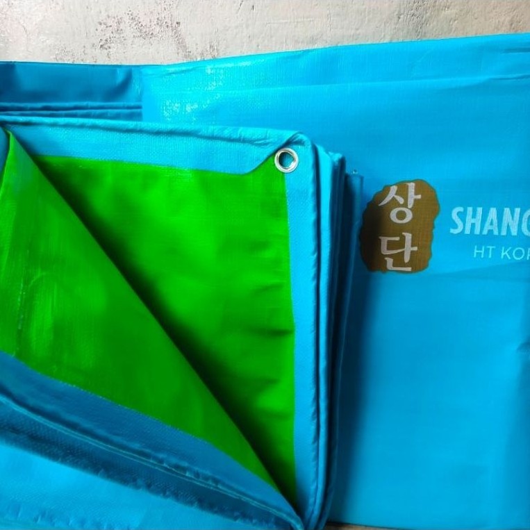 TERPAL SHANGDAN KOREA A20 BIRU HIJAU UKURAN 5 METER X 7 METER