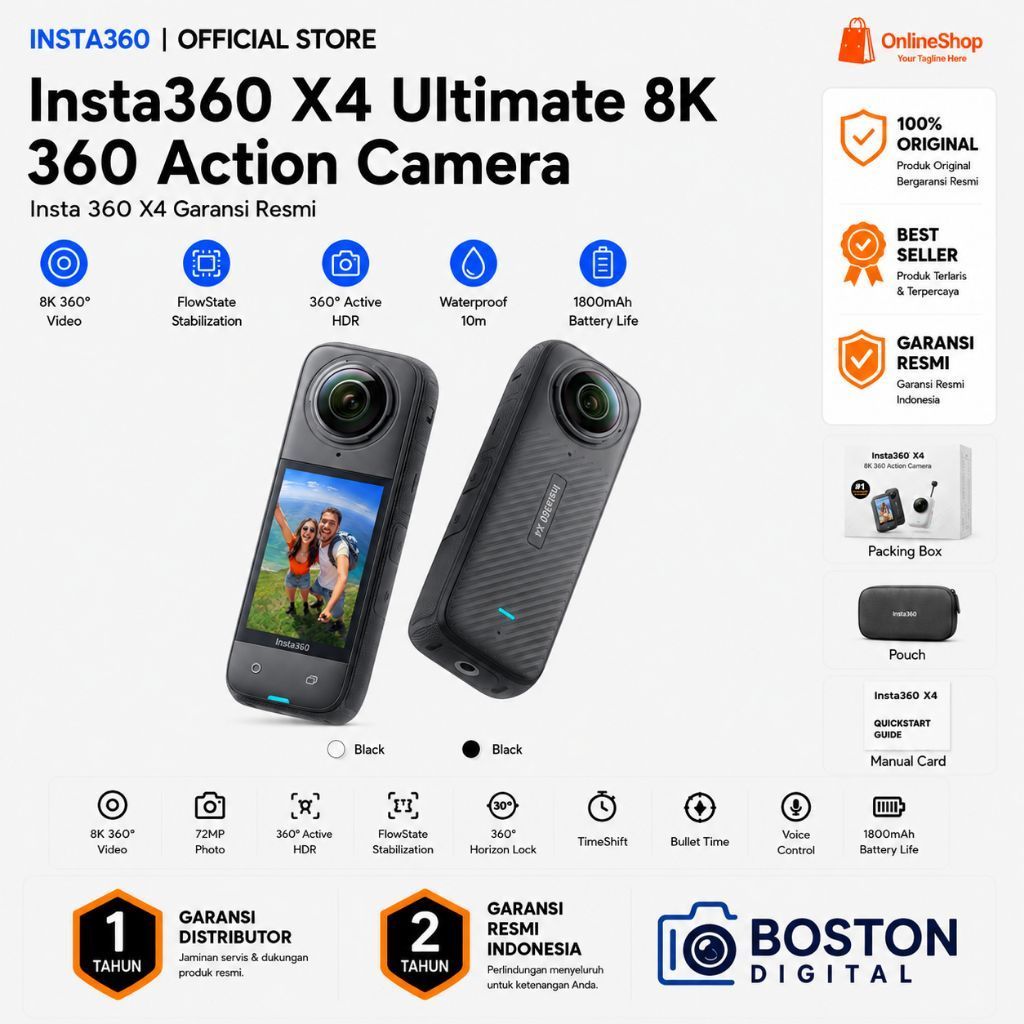 Insta360 X4 Ultimate 8K 360 Action Camera Insta 360 X4 Garansi Resmi Original Insta360 X 4