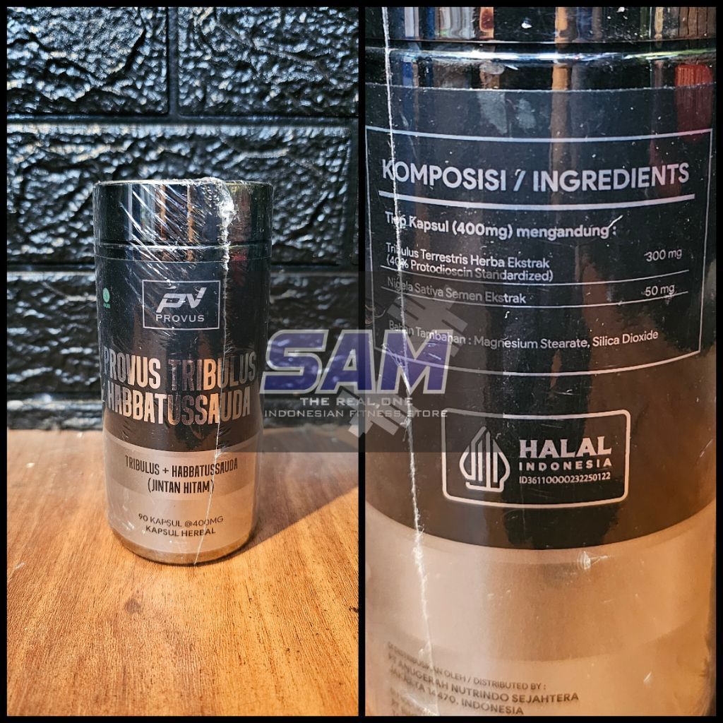 Suplemen Fitness PV PROVUS Tribulus 90 kapsul Testosterone Booster Habbatussauda