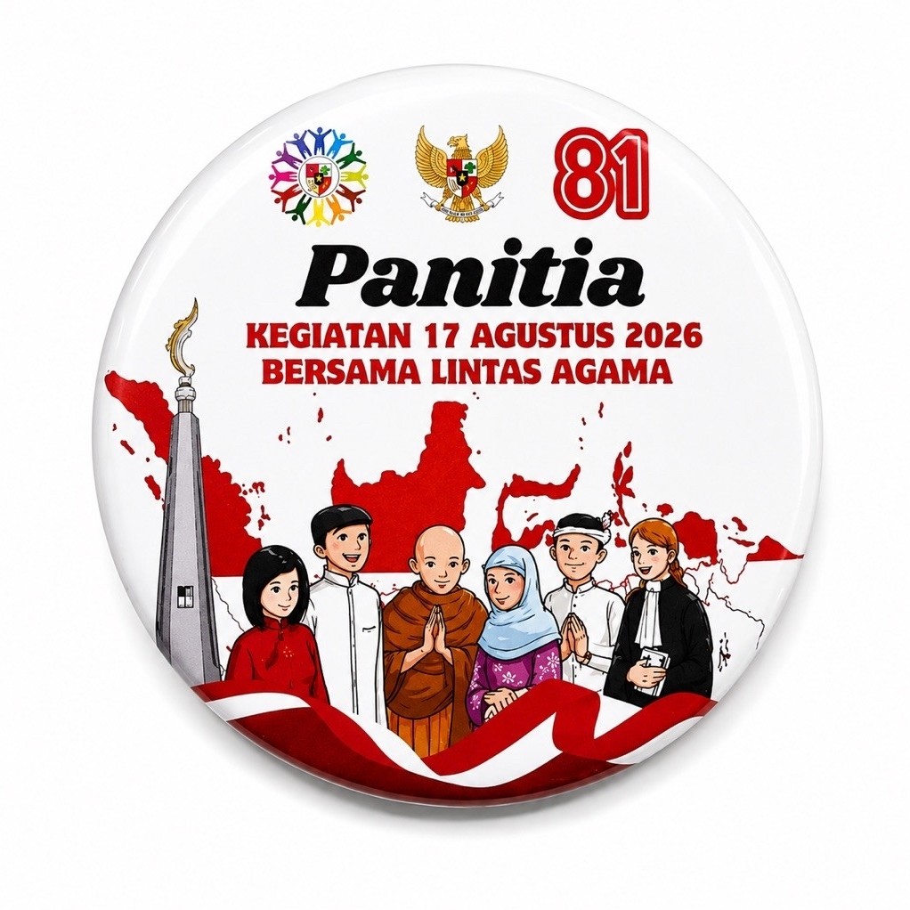 PIN PASKIBRA / CUSTOM Bebas Desain Bahan Akrilik Tebal
