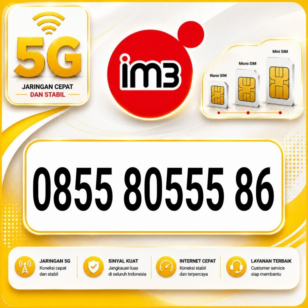 Nomor Cantik Indosat 0855 80555 86 support 5G