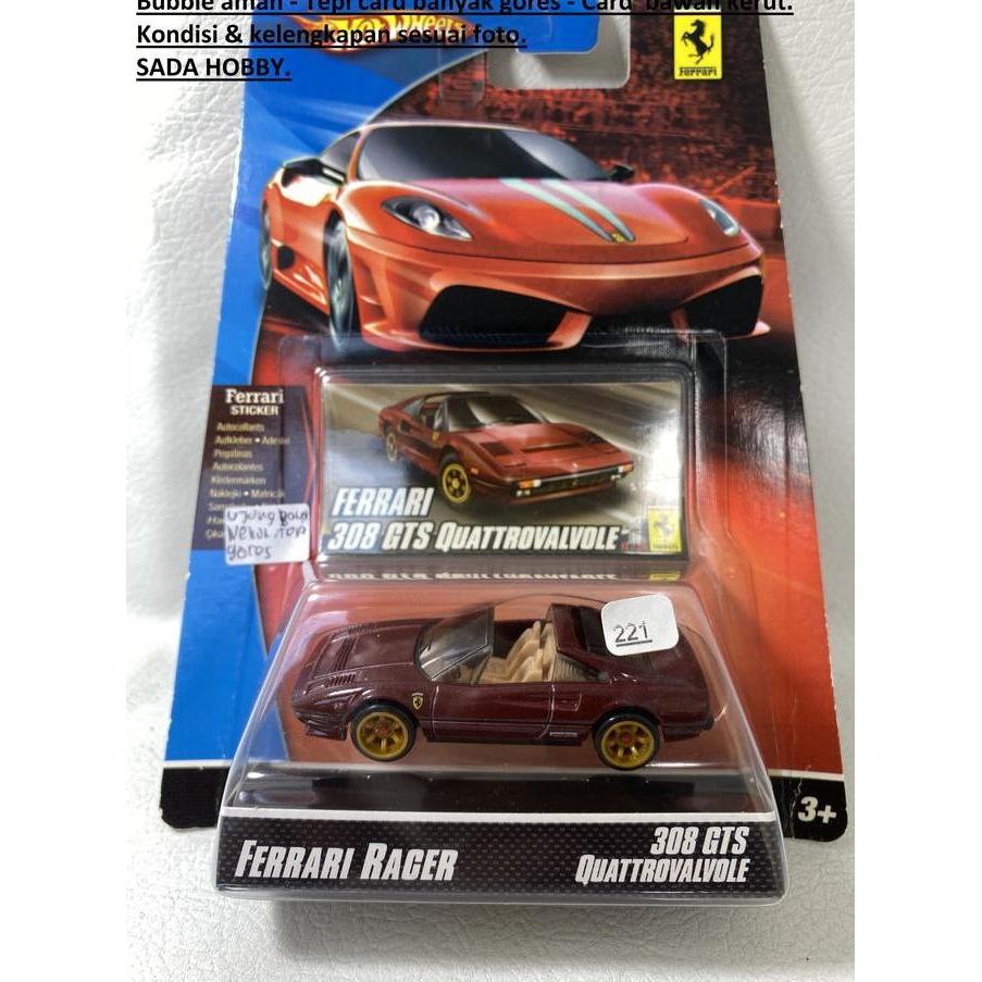 HOT WHEELS FERRARI RACER 308 GTS QUATTROVALVOLE RED FULLSET HS99