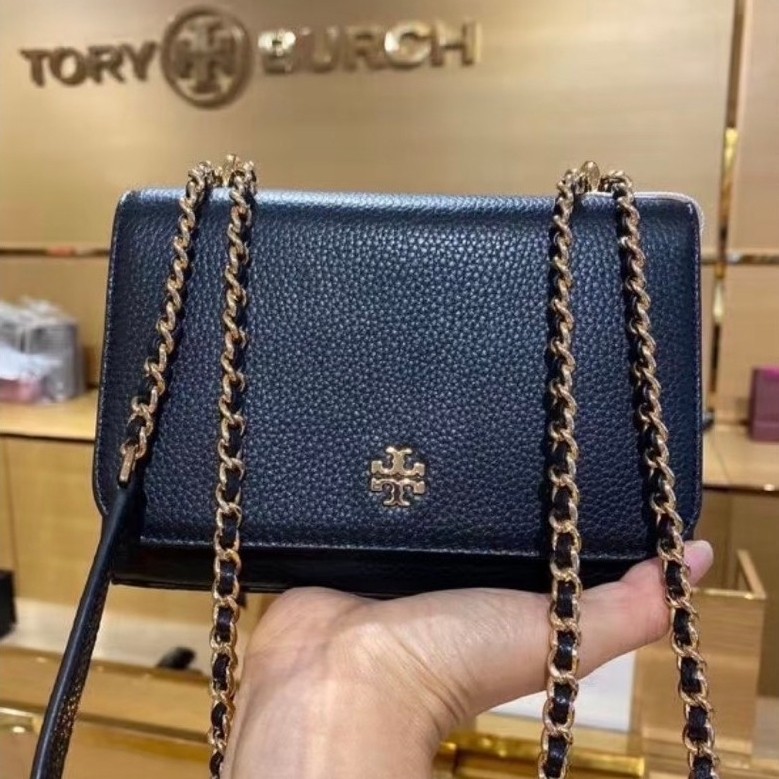 tory burch carter shrunken bag black 100% authentic / original tas tb