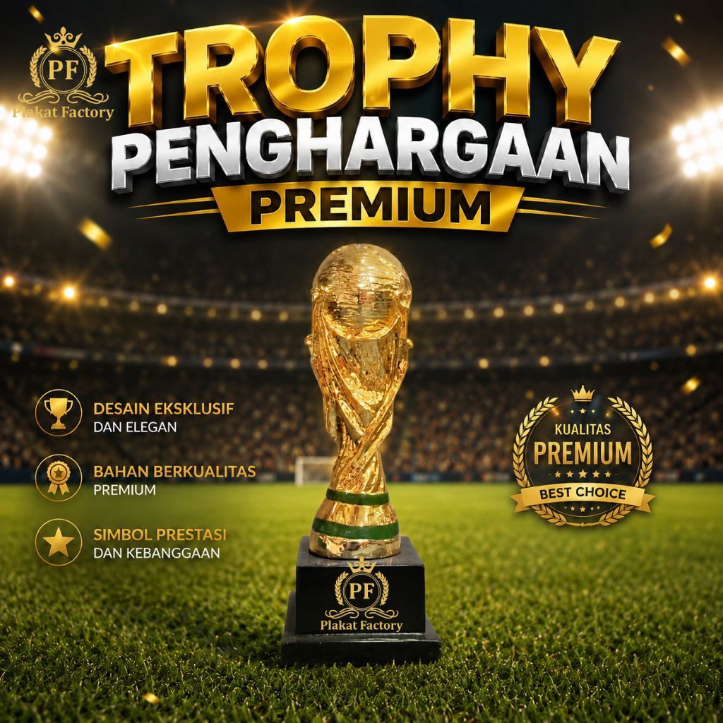 Trophy Fiber Premium | Piala Dunia Bergilir | Trophy Kejuaraan Sepak Bola Futsal