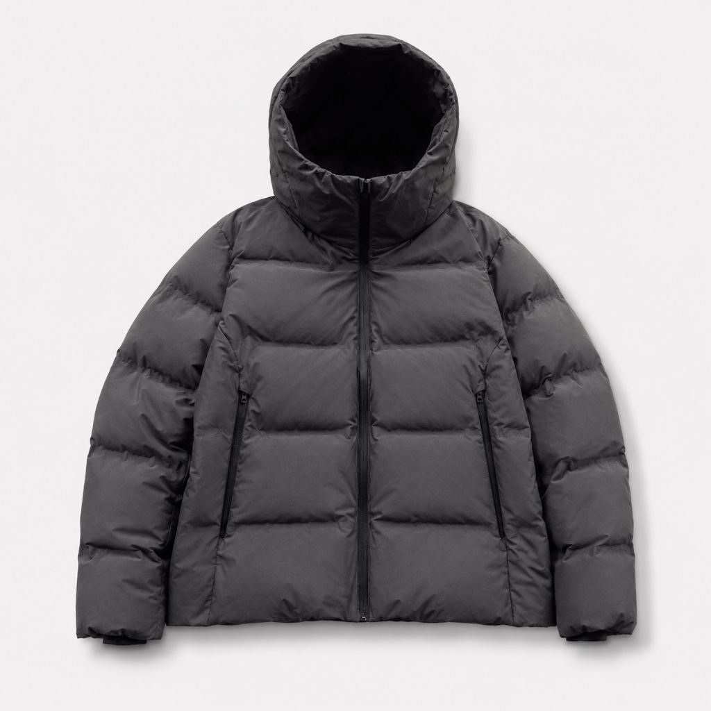 Uniqlo Parka Seamless Down Grey Pria Wanita Windproof Waterproof Bulu Angsa - Preloved Grade A Size 