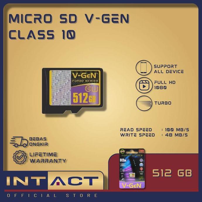 Microsave- Microsd V-Gen Turbo 512Gb Class 10 Memory Card Micro Sd Vgen