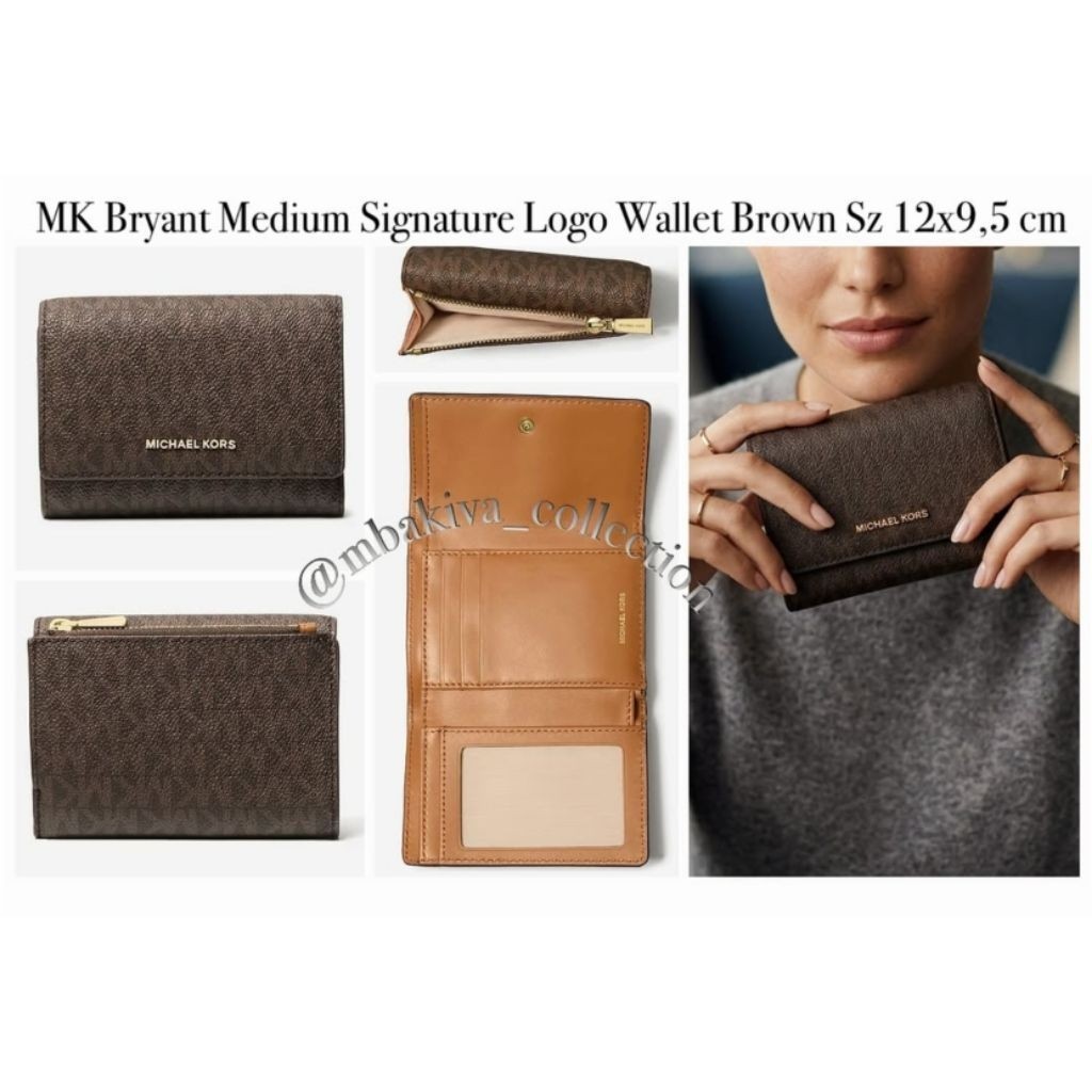 MK Bryant Medium Signature Logo Wallet Brown