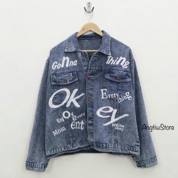 ANGTIW - Jaket Jeans Okey Cewek Cowok PSD