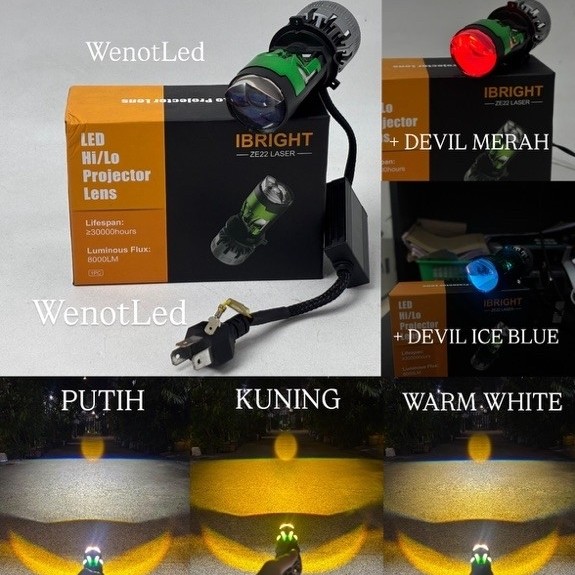 IBRIGHT ZE 22 LASER -  Lampu Utama H4 Led plus Laser