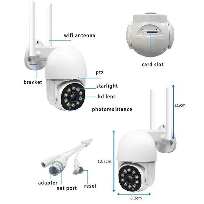 Dominicam- Cctv Outdoor Ptz V380 With Wifi Anti Air Camera Kamera Adaptor