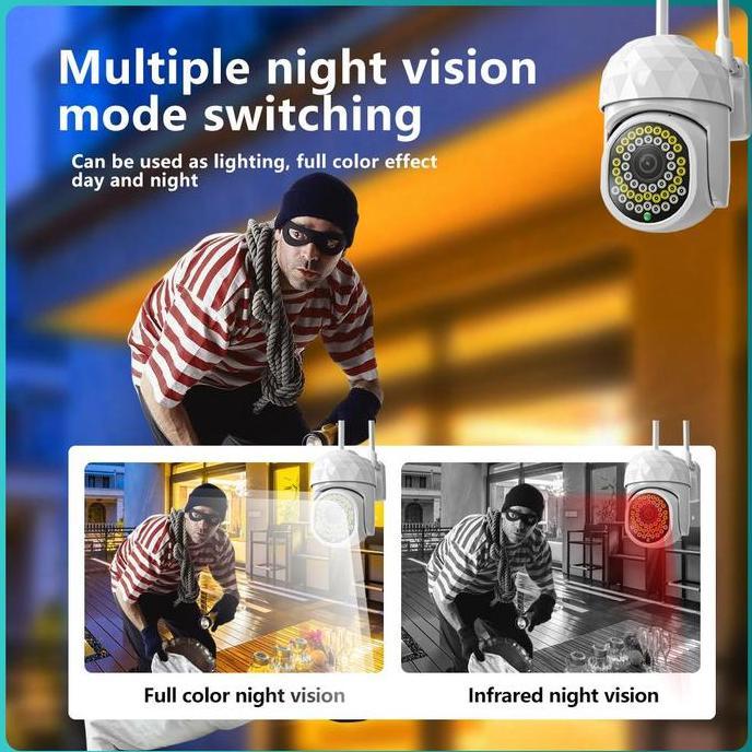 Dominicam- [Eksklusif]Yamiya Kamera Smart Cctv V380 Ip Kamera Outdoor Cctv Wifi 8Mp 1080P Terproof C