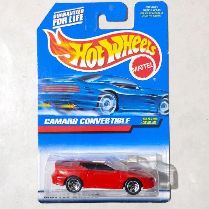 HOTWHEELS HOT WHEELS CAMARO CONVERTIBLE MERAH 1998 BLUE CARD MADE IN INDIA FTS99