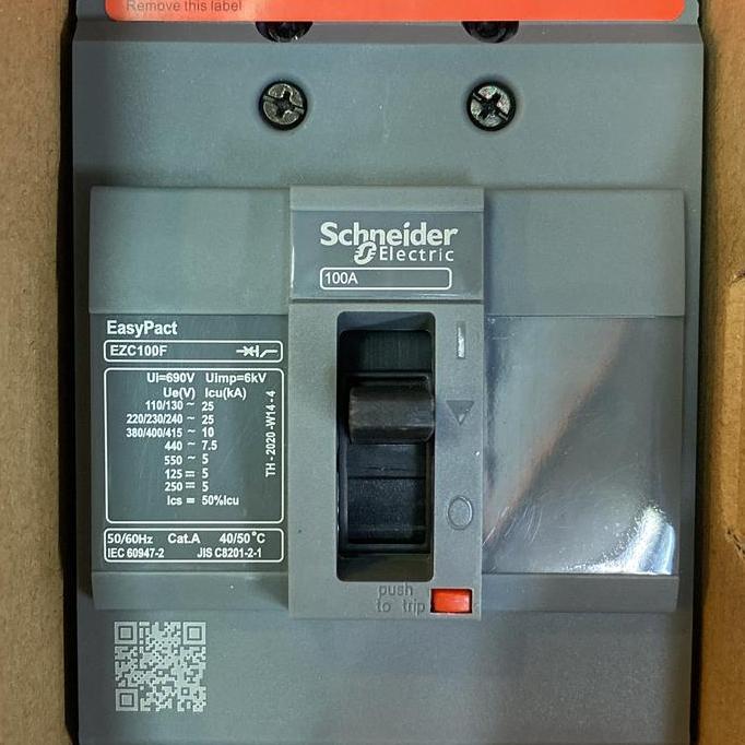 TERBARU - MCCB 100A 3P Schneider EZC100F