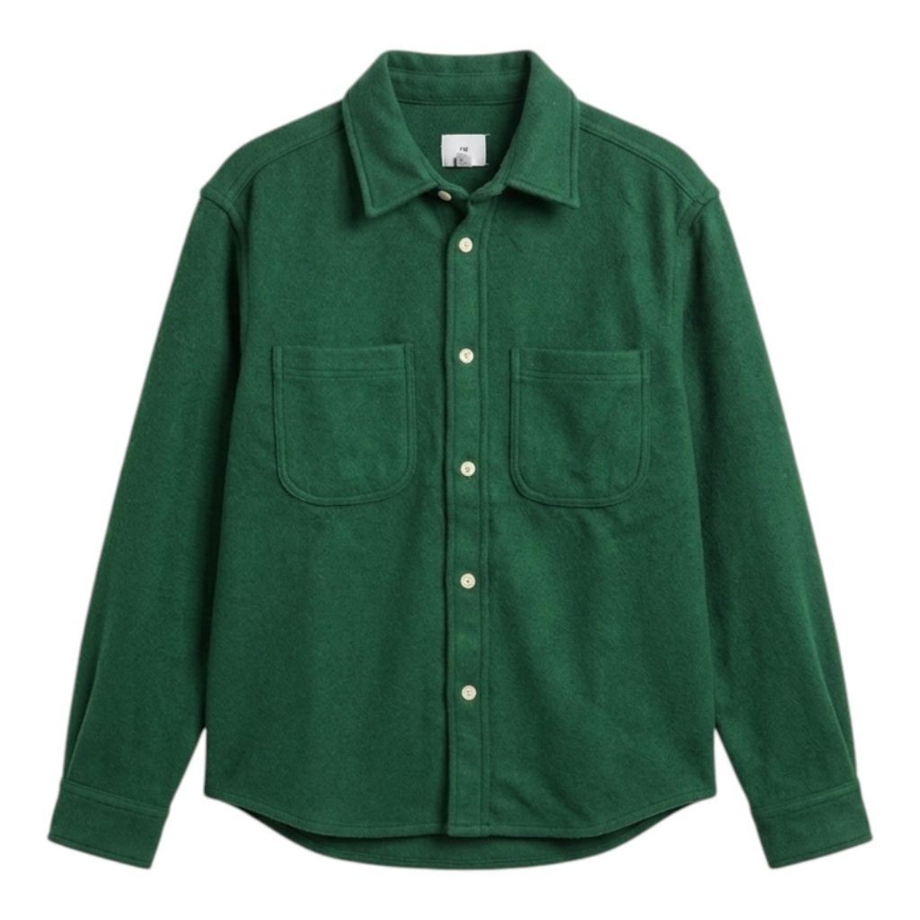 H&M OVERSHIRT WOOL FOREST GREEN