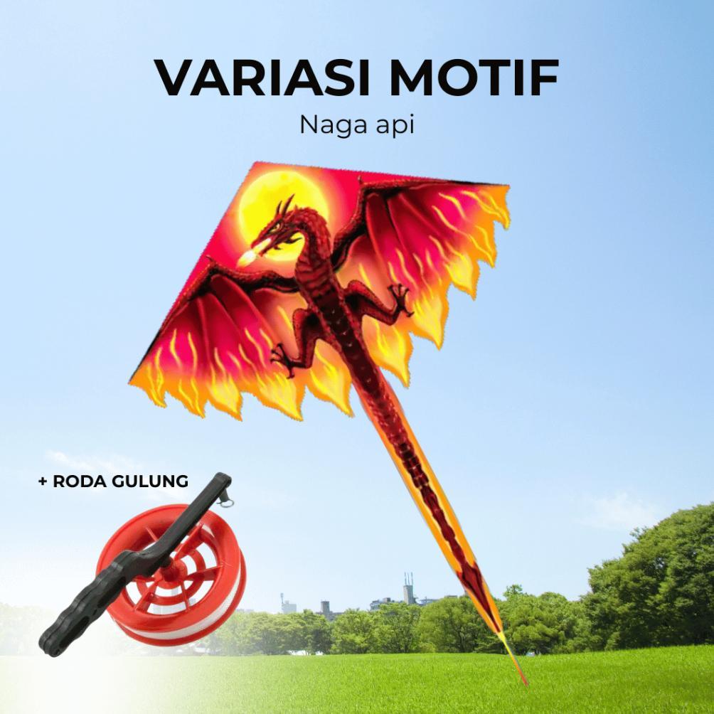 Layang Layang Karakter Naga Dan Burung Bahan Parasut Anti Air Ukuran Besar Cod