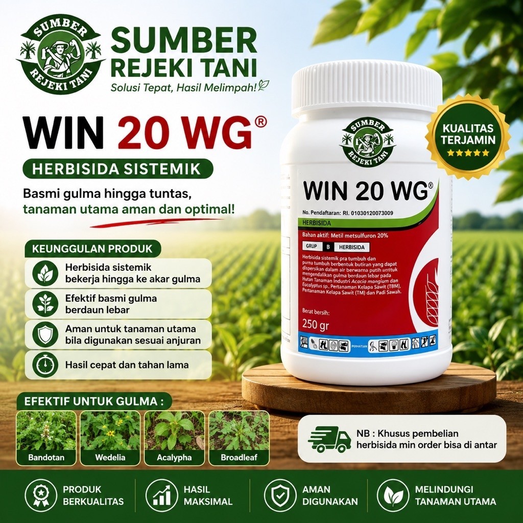herbisida WIN 20 WG 250 Gram - Metil Metsulfuron