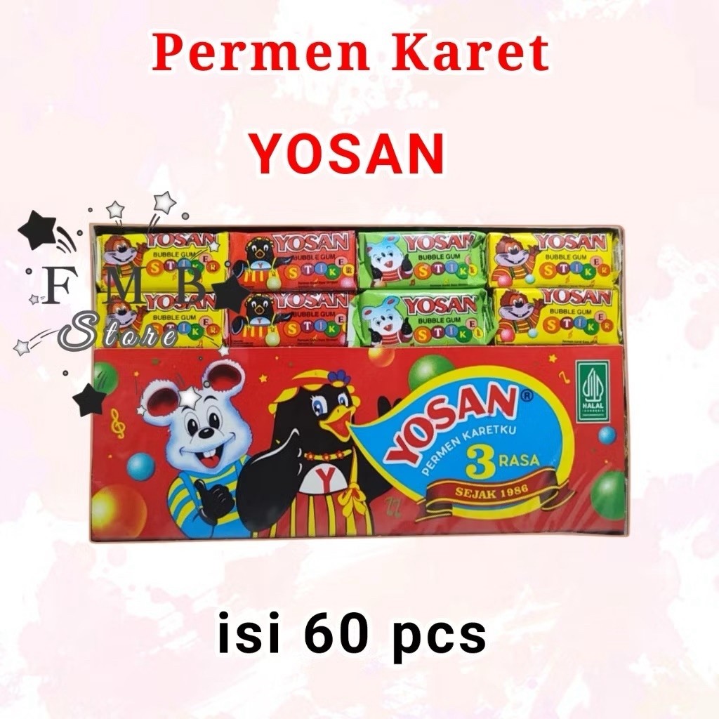 Yosan Huruf Jumbo / Permen karet yosan 1 pack 60 pcs