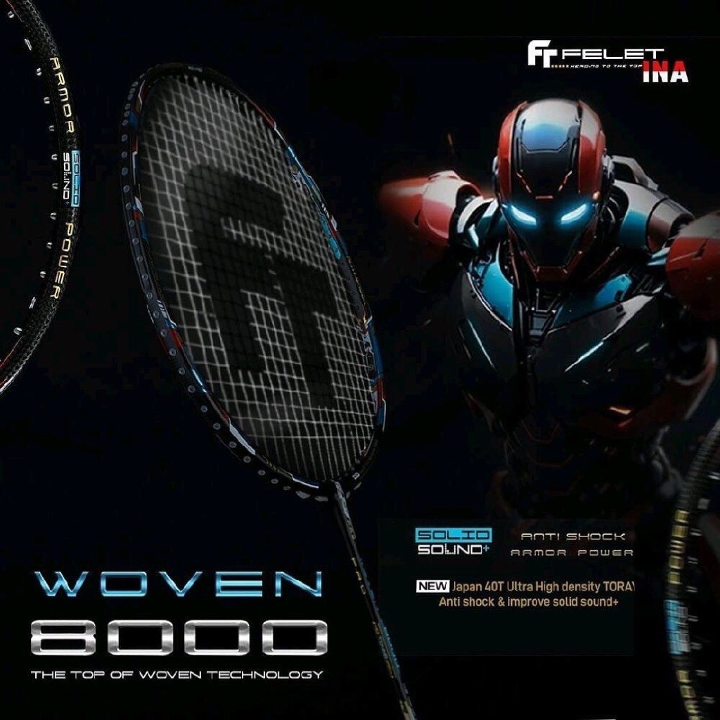 Raket Badminton Felet Woven 8000 Limited Original - Racket Bulutangkis Felet Woven 8000 Best Seller