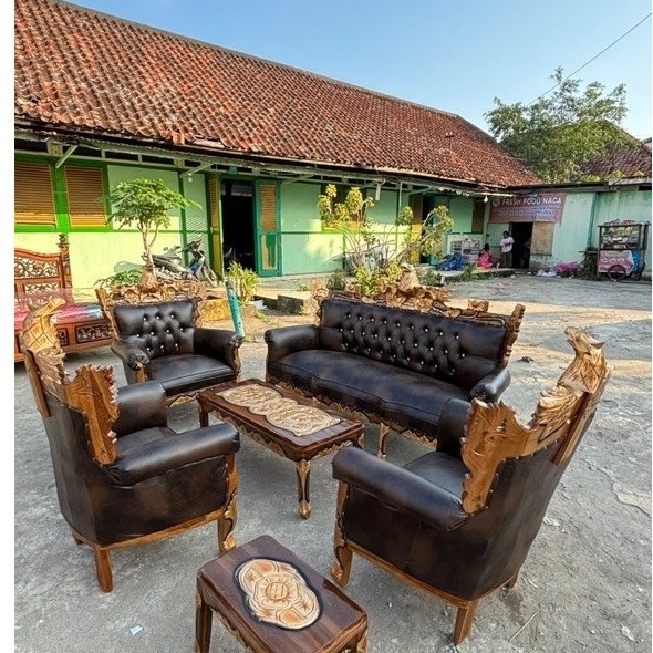 KURSI TAMU JATI JEPARA GARUDA 3111 | SOFA JATU GARUDA | JATI JEPARA GARUDA | BISA REQUEST WARNA