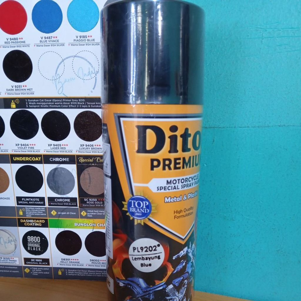 DITON PREMIUM Cat Semprot Pilok Pilox Warna PL9202* Lembayung Blue (400cc) /Lembayung Biru (400ml)