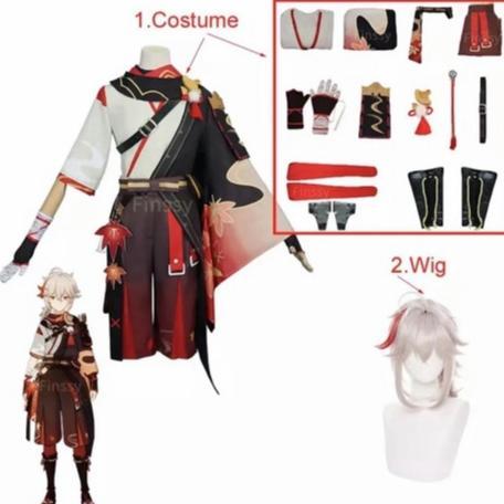 Genshin Impact Halloween Carnival Men Samurai Costume Kaedehara Kazuha Cosplay Costume